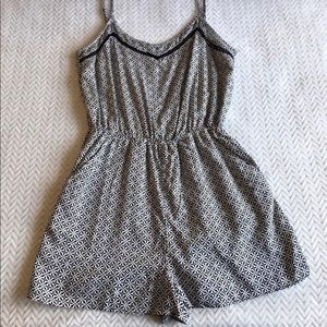 H&M Divided Black and White Patterned Romper